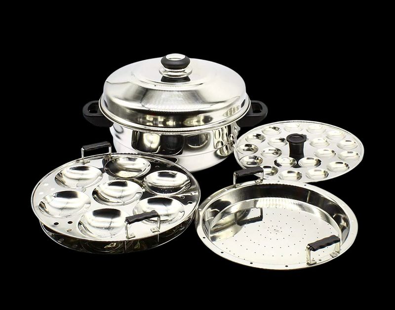 Multi-cooker steamer and idli plates