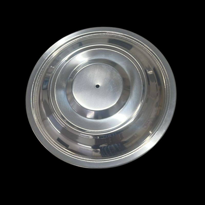 Stamped stainless steel lid for tri-ply cookware